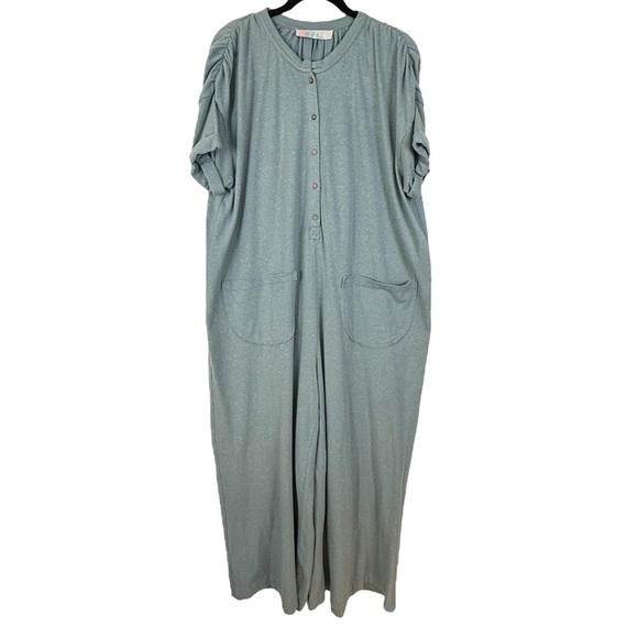 By Together Free People Beach Collection Knit Jumpsuit Seafoam Green Size Medium - Picture 3 of 16